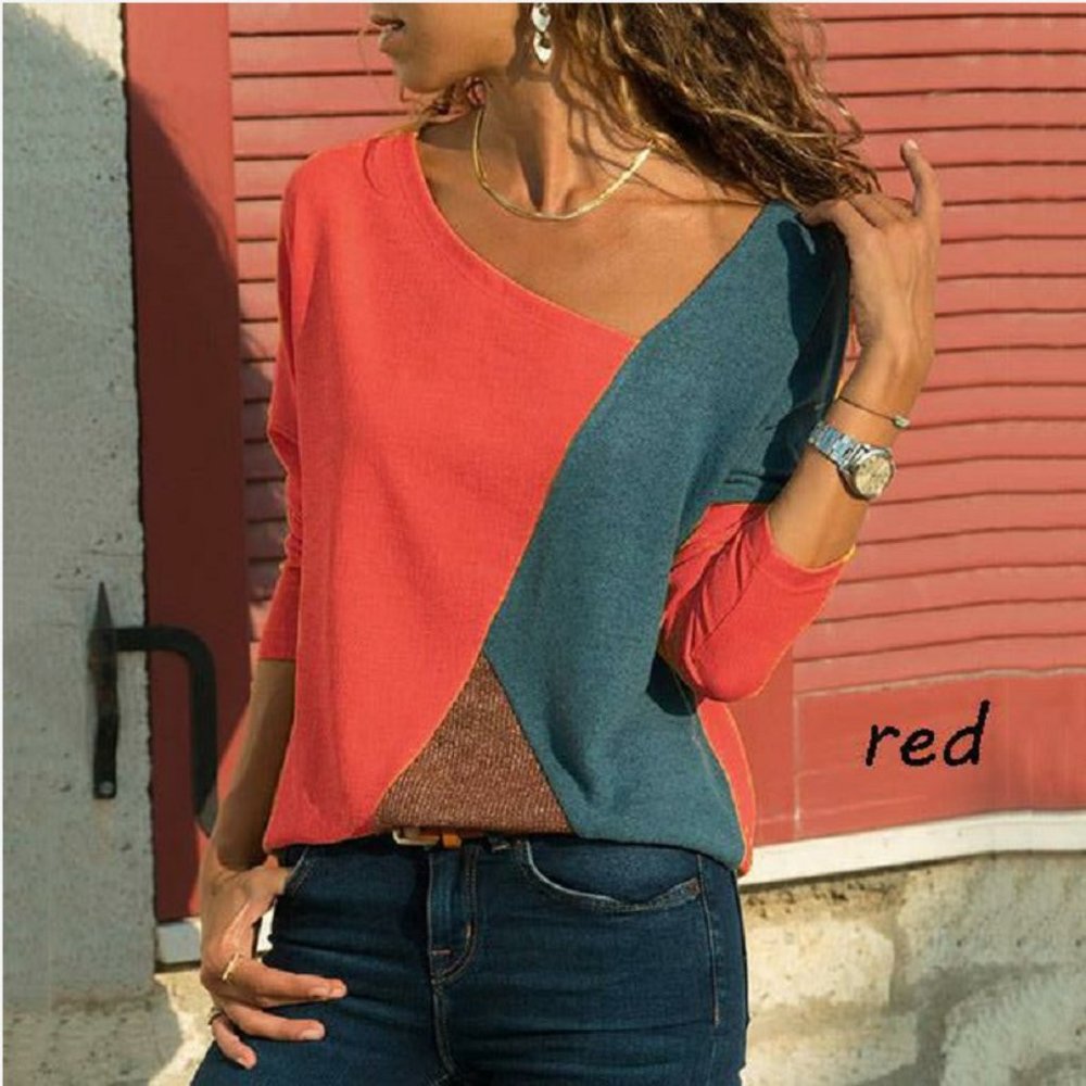 $5   Patchwork Blouse - Red (TP027R)